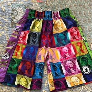 Flow Society lacrosse Colorful Pop-Art Dollar Bill Athletic Shorts